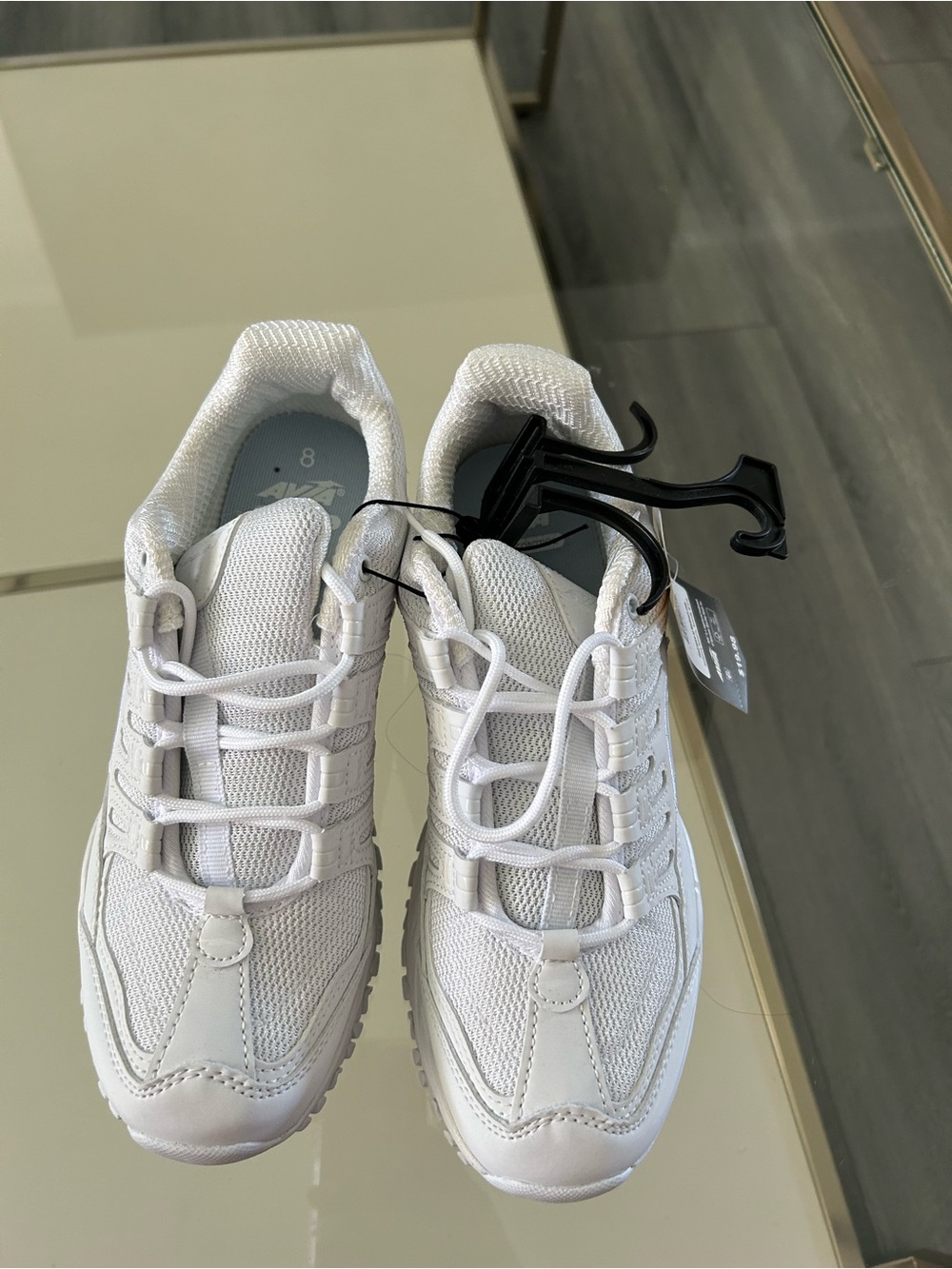 Avia White Women's Mesh Lace-Up Sneakers